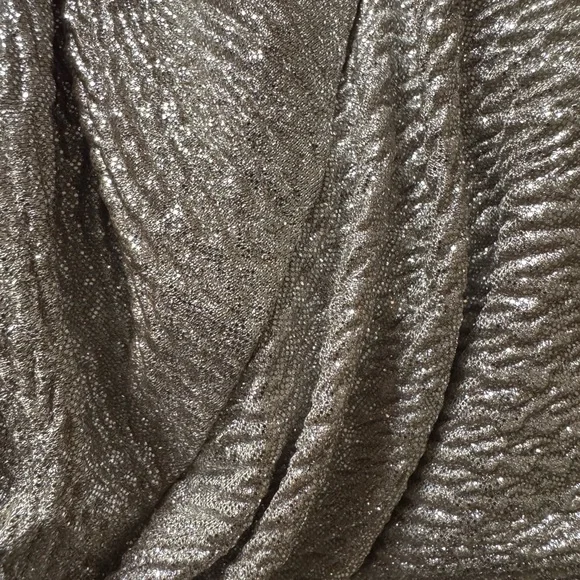 Lauren Ralph Lauren Gold Sheath Midi Dress V-Neck Ruched - Picture 4 of 4